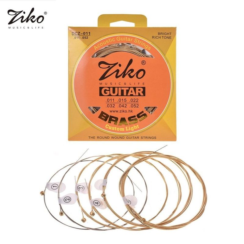 Strings and Accessories |   DCZ-010 Extra Light Acoustic Guitar Strings Hexagon Alloy Wire Brass Wound Corrosion Resistant 6 Strings Set Musical Instrument Accessories Musical Instruments Strings & Accessories