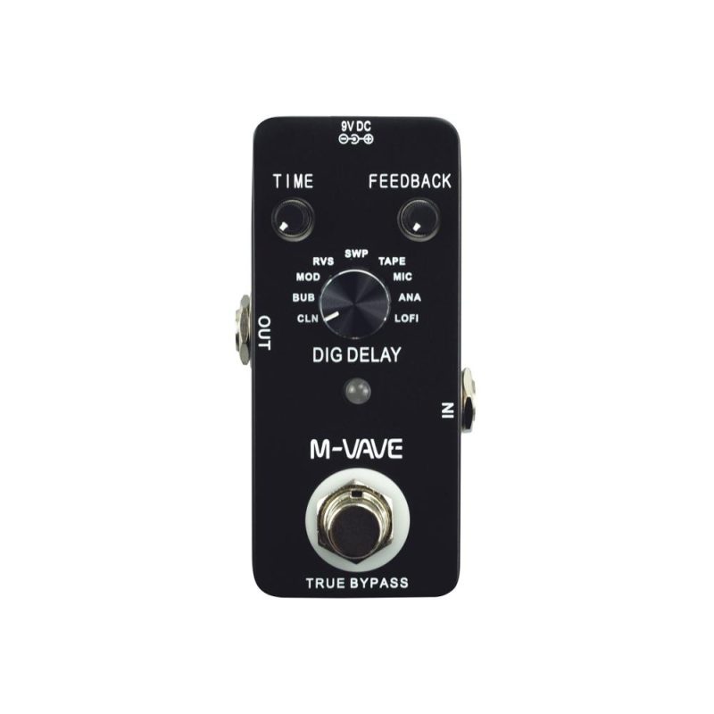 Strings and Accessories |   DIG DELAY Digital Delay Guitar Effect Pedal with 9 Delay Effects True Bypass Full Metal Shell Black Musical Instruments Black