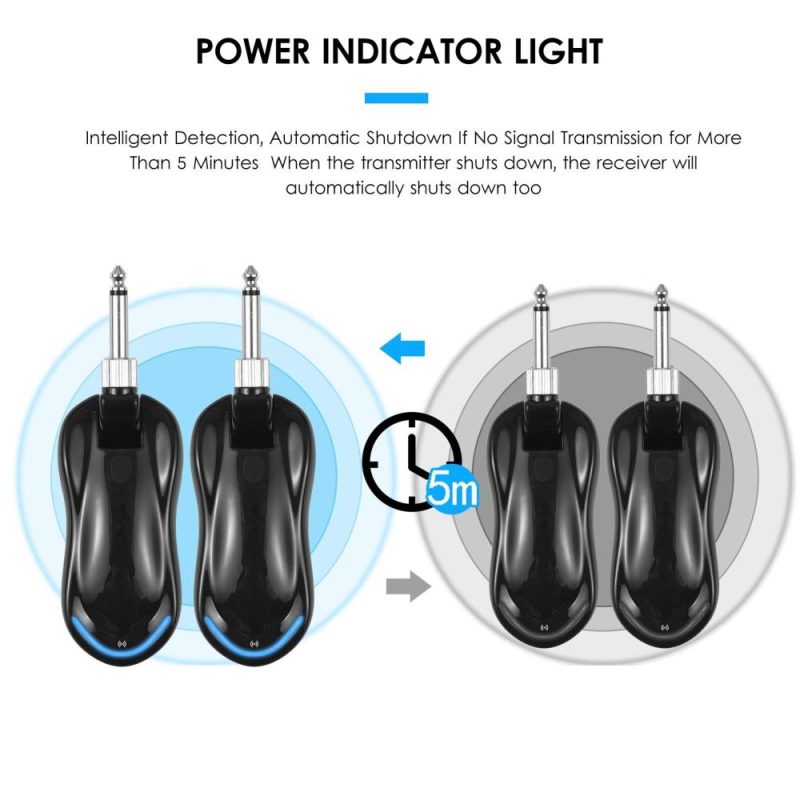 Strings and Accessories |   Digital Guitar Wireless System Transmitter + Receiver for Electric Guitar Bass Support OTG Internal Recording Function Black Musical Instruments Black