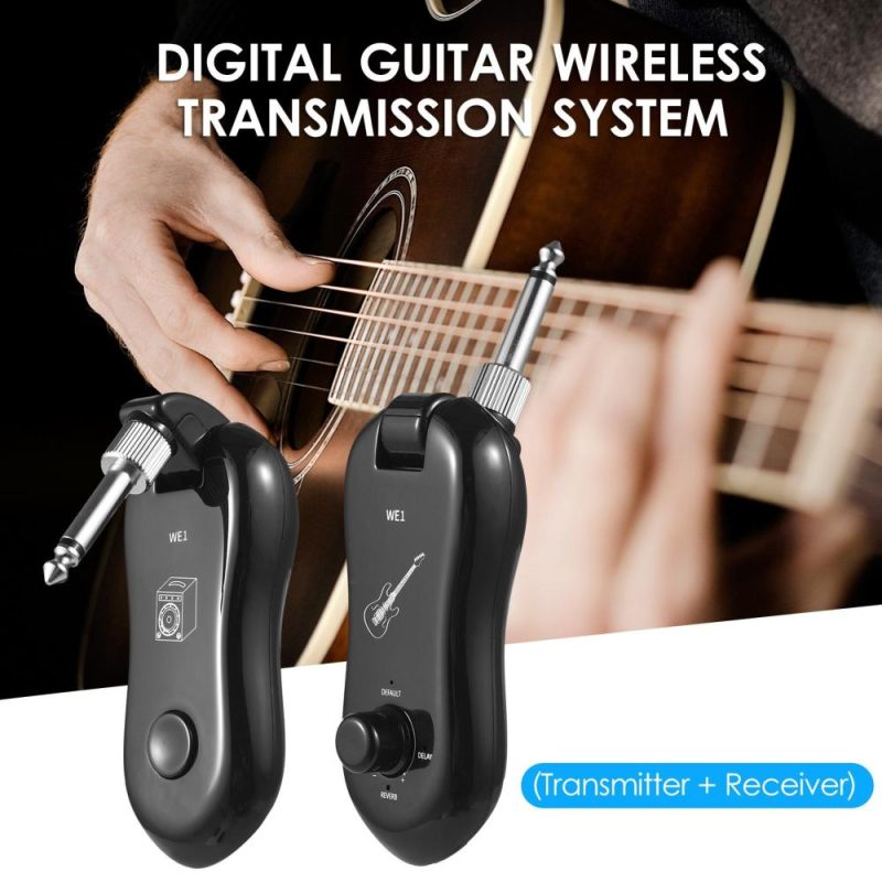 Strings and Accessories |   Digital Guitar Wireless System Transmitter + Receiver for Electric Guitar Bass Support OTG Internal Recording Function Black Musical Instruments Black