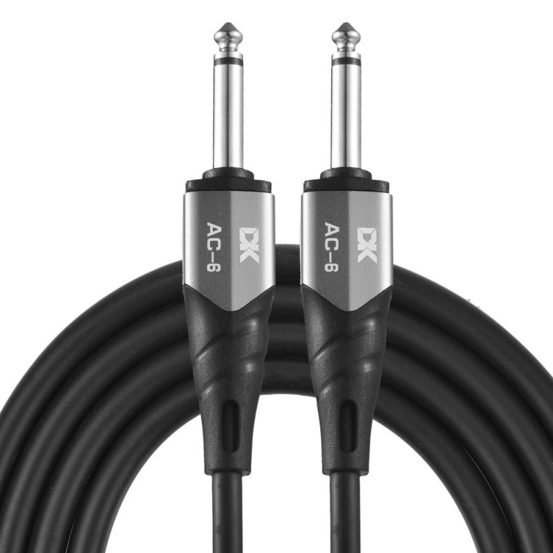 Strings and Accessories |   DK Guitar Connecting Cable 6.0 Meters 20ft Instrument Cable Noise Reduction Audio Cable 6.35mm Male Jack Audio Cord for Electric Guitar Bass Musical Instruments Strings & Accessories