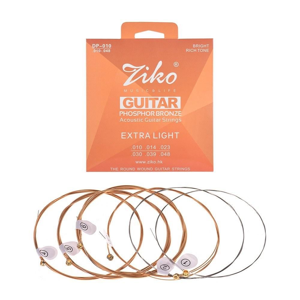 Strings and Accessories |   DP-010 Extra Light Acoustic Guitar Strings Hexagon Alloy Wire Phosphor Bronze Wound Corrosion Resistant 6 Strings Set Musical Instruments Strings & Accessories