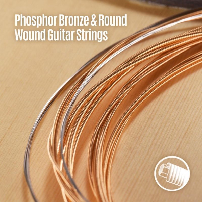 Strings and Accessories |   DP-010 Extra Light Acoustic Guitar Strings Hexagon Alloy Wire Phosphor Bronze Wound Corrosion Resistant 6 Strings Set Musical Instruments Strings & Accessories