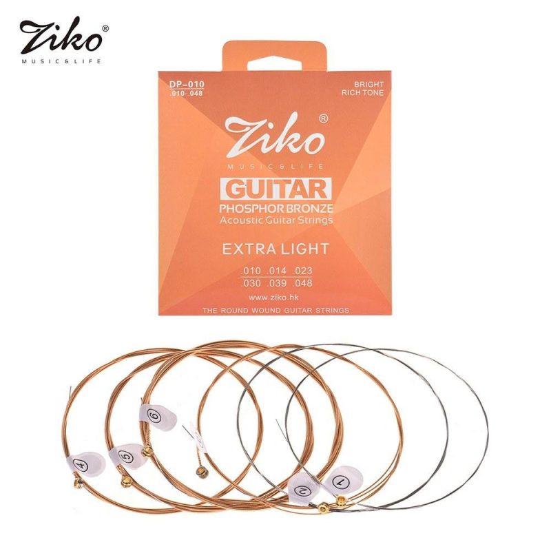 Strings and Accessories |   DP-010 Extra Light Acoustic Guitar Strings Hexagon Alloy Wire Phosphor Bronze Wound Corrosion Resistant 6 Strings Set Musical Instruments Strings & Accessories