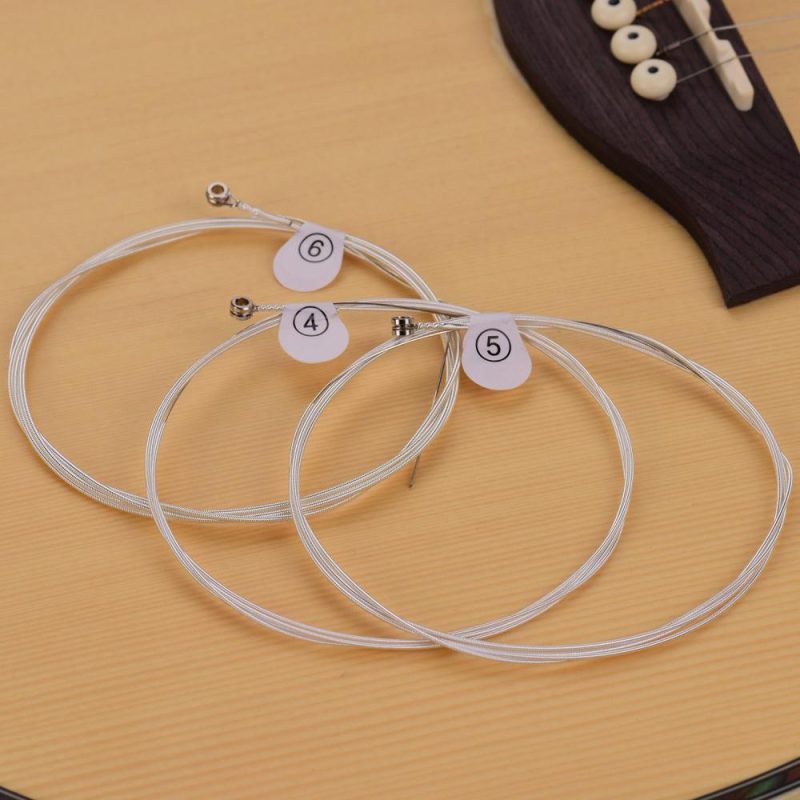 Strings and Accessories |   DUS-010 Extra Light Acoustic Folk Guitar Strings Hexagon Alloy Wire Silver Plated Wound Corrosion Resistant 6 Strings Set Musical Instruments Strings & Accessories