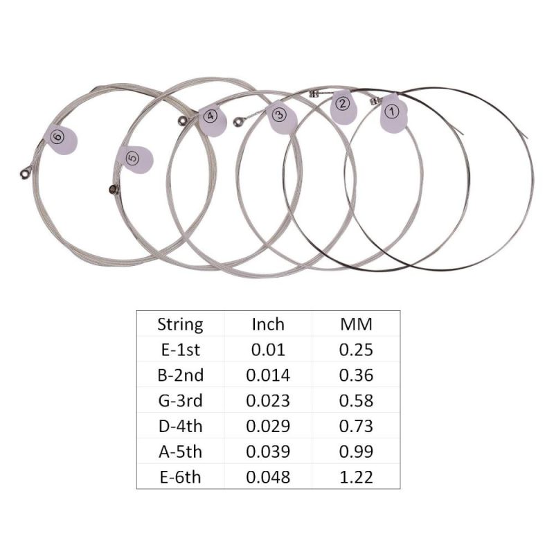 Strings and Accessories |   DUS-011 Custom Light Acoustic Folk Guitar Strings Hexagon Alloy Wire Silver Plated Wound Corrosion Resistant 6 Strings Set Musical Instruments Strings & Accessories