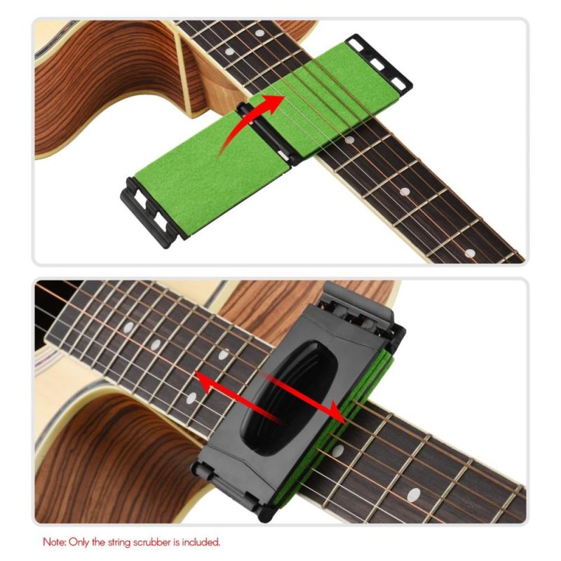 Strings and Accessories |   Electric Guitar Bass String Scrubber Fingerboard Rub Bass Cleaner Guitar Accessories Maintenance Care Cleaning Tool Green Musical Instruments Green