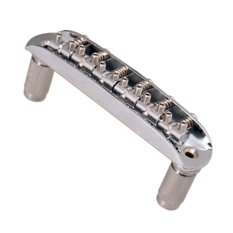 Strings and Accessories |   Electric Guitar Bridge Compatible with JM Series, Guitar Tailpiece Chrome Roller Saddles with 2 Screw Sleeves & 1.5mm Hexagonal Wrench Siver Musical Instruments Siver