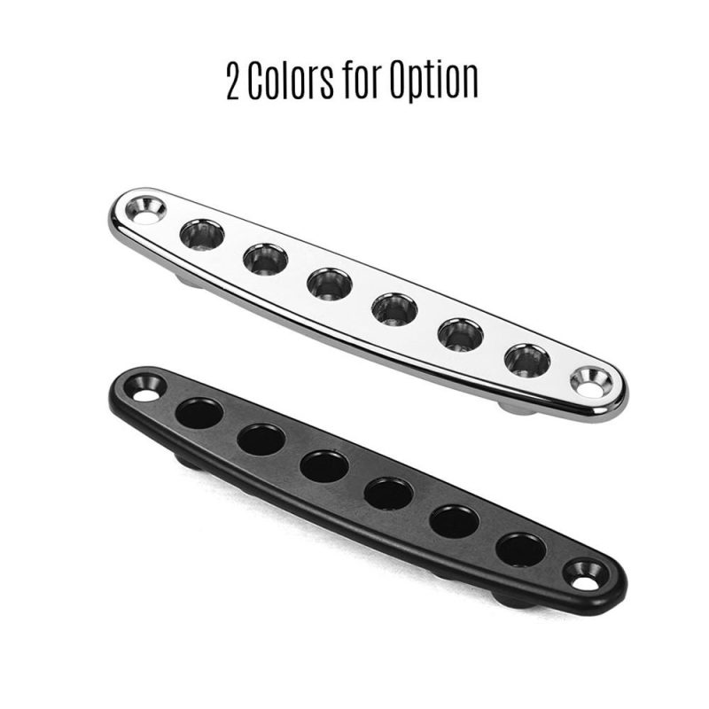 Strings and Accessories |   Electric Guitar Parts Metal Bridge String Through Body Ferrules Bushing Plate for Guitar Replacement Black Musical Instruments Black