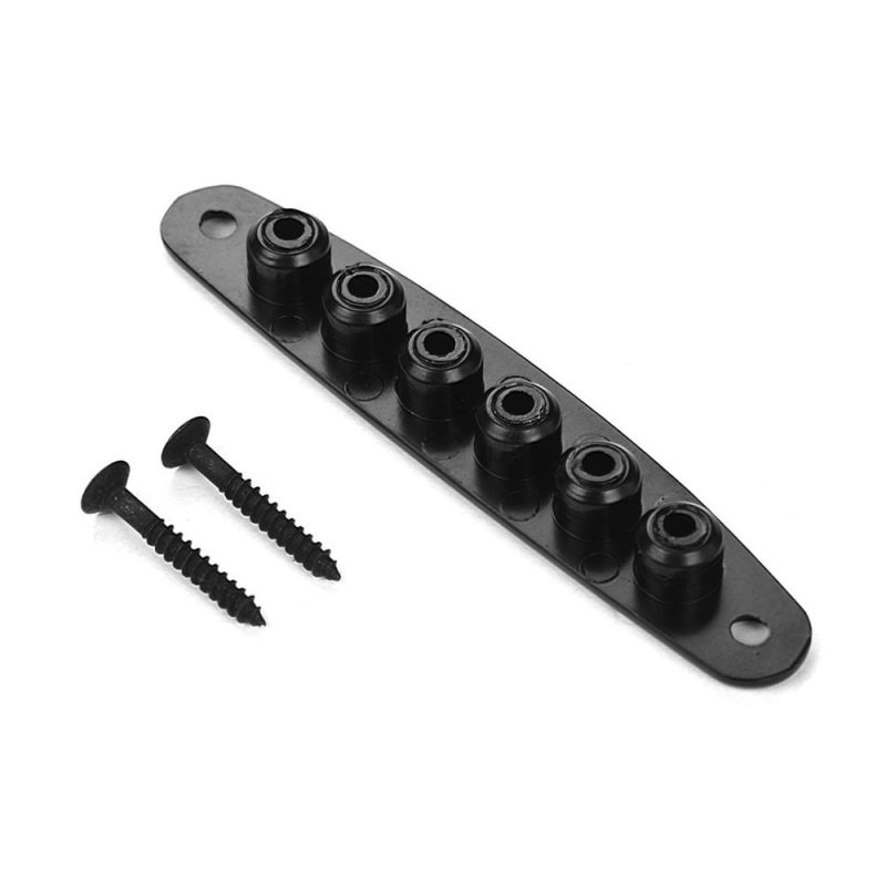 Strings and Accessories |   Electric Guitar Parts Metal Bridge String Through Body Ferrules Bushing Plate for Guitar Replacement Black Musical Instruments Black