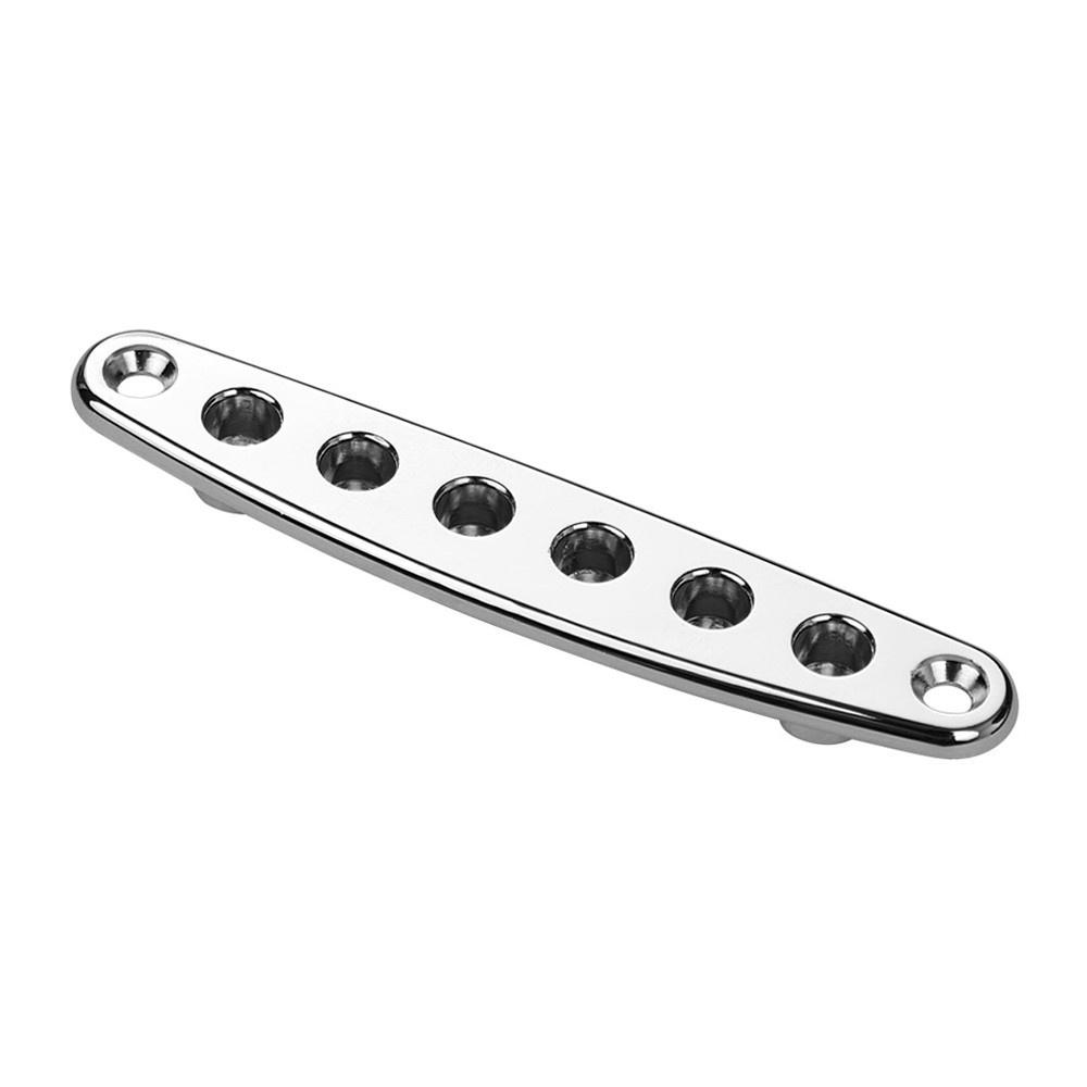 Strings and Accessories |   Electric Guitar Parts Metal Bridge String Through Body Ferrules Bushing Plate for Guitar Replacement Silver Musical Instruments Silver