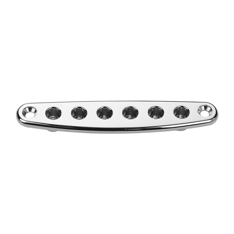 Strings and Accessories |   Electric Guitar Parts Metal Bridge String Through Body Ferrules Bushing Plate for Guitar Replacement Silver Musical Instruments Silver