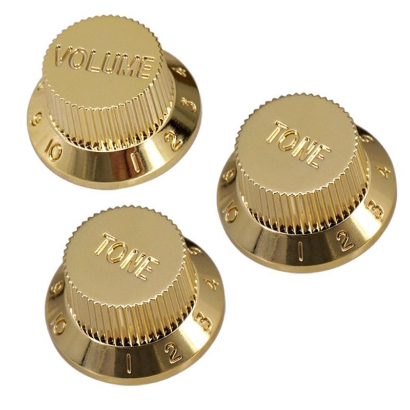 Strings and Accessories |   Electric Guitar Tone Volume Control Knobs 1 Volume/ 2 Tone Kit for ST/SQ Electric Guitar Gold Musical Instruments Gold