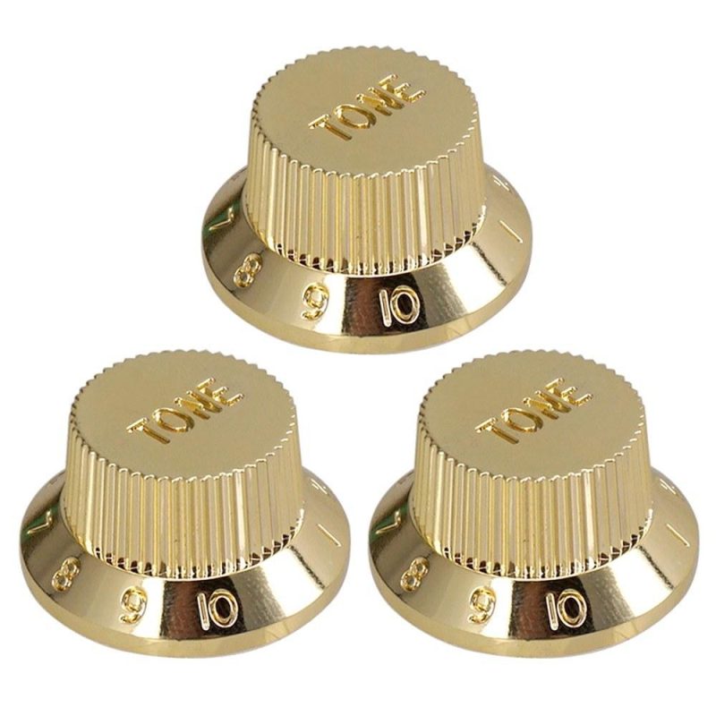 Strings and Accessories |   Electric Guitar Tone Volume Control Knobs 1 Volume/ 2 Tone Kit for ST/SQ Electric Guitar Gold Musical Instruments Gold