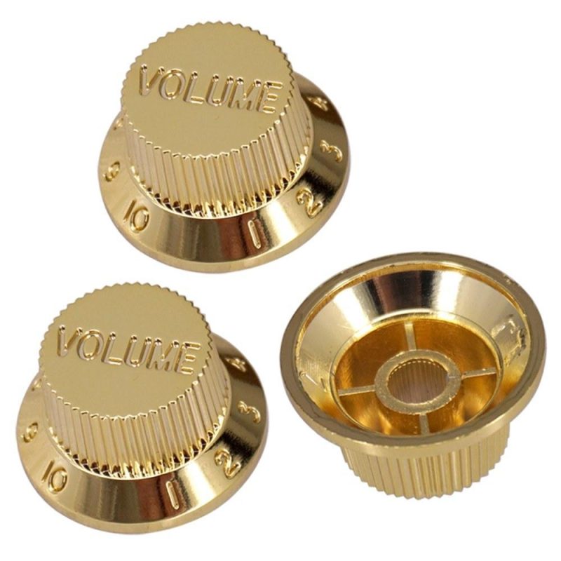 Strings and Accessories |   Electric Guitar Tone Volume Control Knobs 1 Volume/ 2 Tone Kit for ST/SQ Electric Guitar Gold Musical Instruments Gold