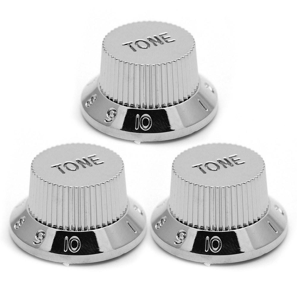 Strings and Accessories |   Electric Guitar Tone Volume Control Knobs 1 Volume/ 2 Tone Kit for ST/SQ Electric Guitar Silver Musical Instruments Silver