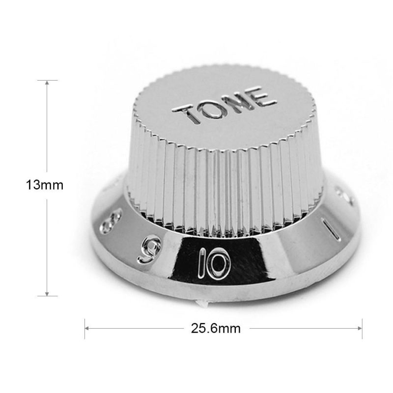 Strings and Accessories |   Electric Guitar Tone Volume Control Knobs 1 Volume/ 2 Tone Kit for ST/SQ Electric Guitar Silver Musical Instruments Silver