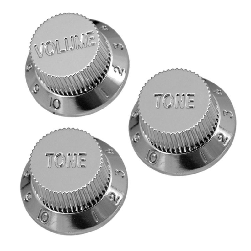 Strings and Accessories |   Electric Guitar Tone Volume Control Knobs 1 Volume/ 2 Tone Kit for ST/SQ Electric Guitar Silver Musical Instruments Silver