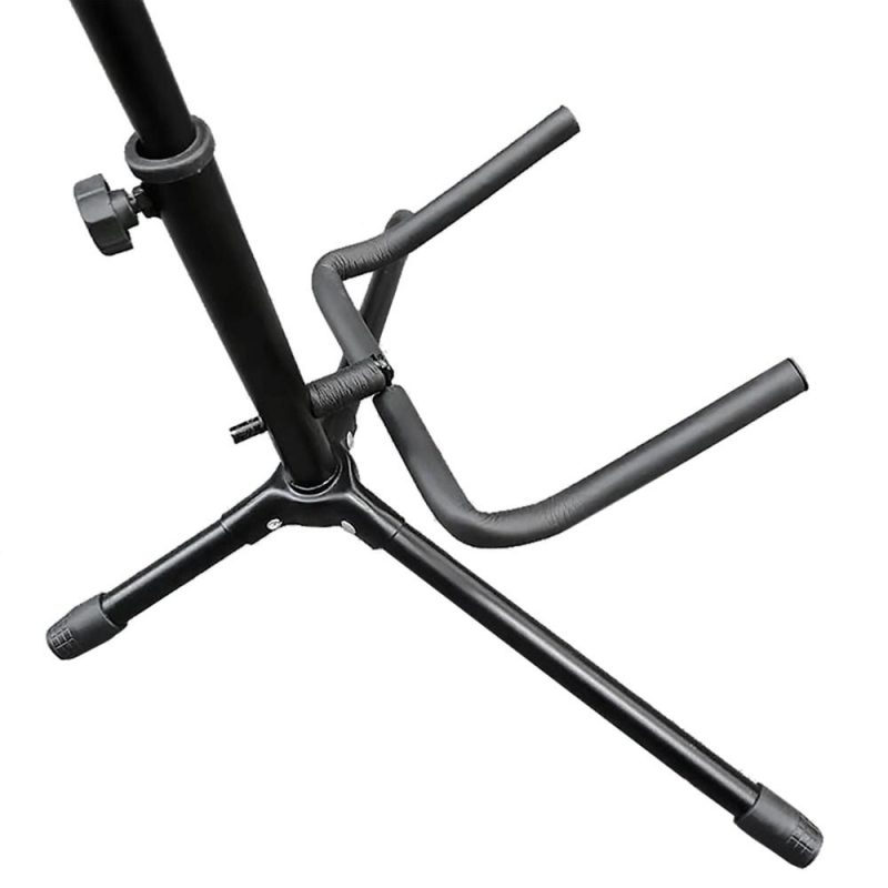 Strings and Accessories |   Folding Guitar Floor Stand String Instrument Tripod Holder Metal Material for Acoustic Electric Guitar Bass Black Musical Instruments Black