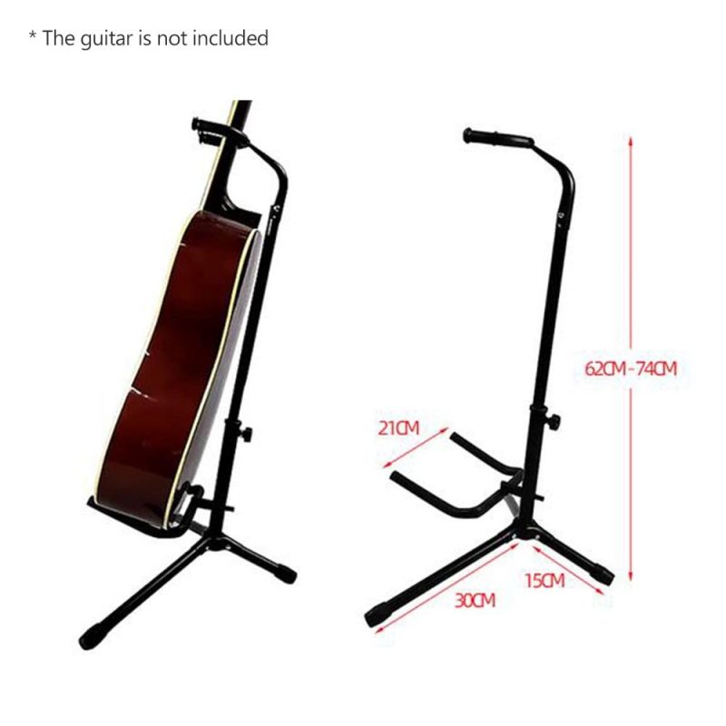 Strings and Accessories |   Folding Guitar Floor Stand String Instrument Tripod Holder Metal Material for Acoustic Electric Guitar Bass Black Musical Instruments Black