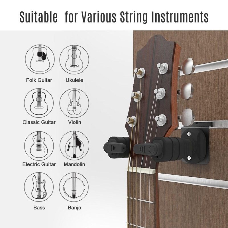 Strings and Accessories |   GH-110M Auto Lock Guitar Hanger Hook Holder Black Musical Instruments Black