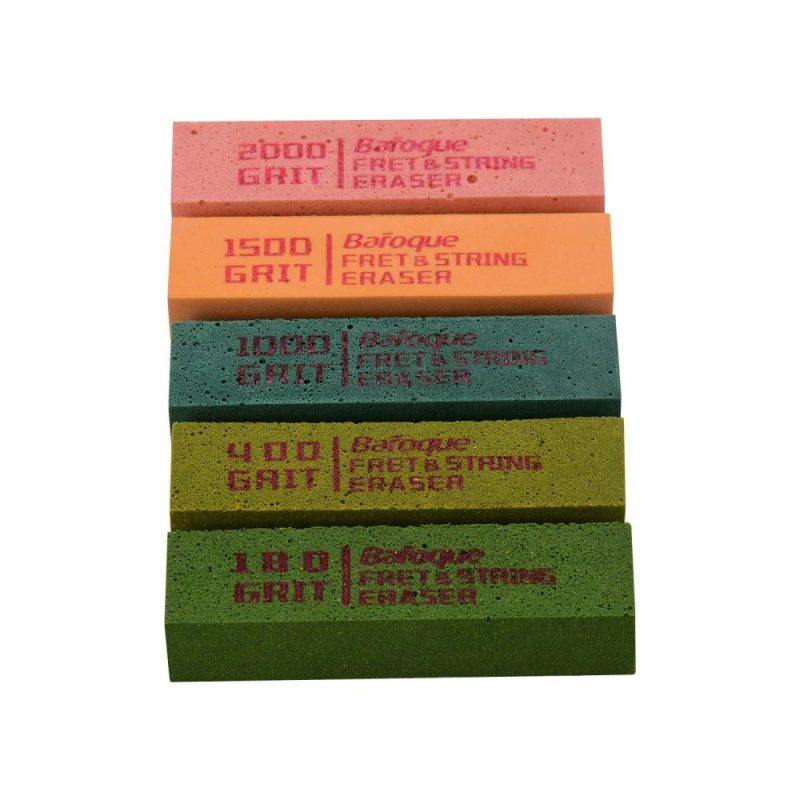 Strings and Accessories |   Guitar Fret Polishing Erasers Abraisive Rubber Blocks with 180 Grit & 400 Grit & 1000 Grit & 1500 Grit & 2000 Grit Multicolour Musical Instruments Multicolour