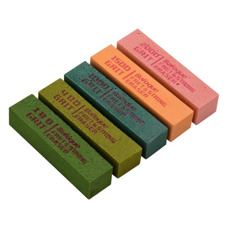 Strings and Accessories |   Guitar Fret Polishing Erasers Abraisive Rubber Blocks with 180 Grit & 400 Grit & 1000 Grit & 1500 Grit & 2000 Grit Multicolour Musical Instruments Multicolour