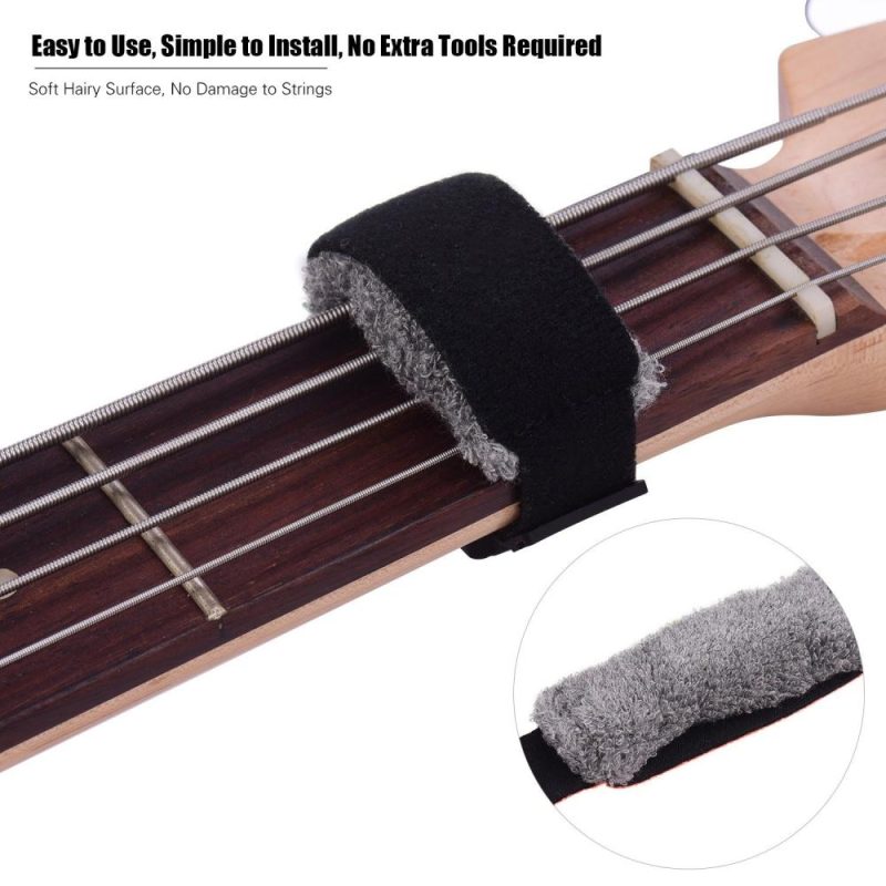 Strings and Accessories |   Guitar Gear Fretboard Muting Wraps 18cm Length Strings Muter for 6-String Bass/ Electric/ Acoustic/ Acoustic Guitars Musical Instrument Accessories Black Musical Instruments Black