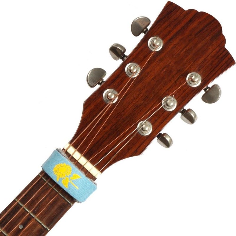 Strings and Accessories |   Guitar Strings Muter Guitar String Mute  Fretboard Muting Wrap 18cm with Beautiful Flower Pattern for Standard 6-String Acoustic   Electric Guitars Light Blue Musical Instruments Light Blue