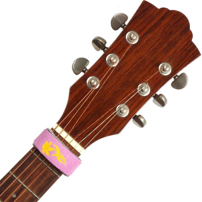 Strings and Accessories |   Guitar Strings Muter Guitar String Mute  Fretboard Muting Wrap 18cm with Beautiful Flower Pattern for Standard 6-String Acoustic   Electric Guitars Pink Musical Instruments Pink