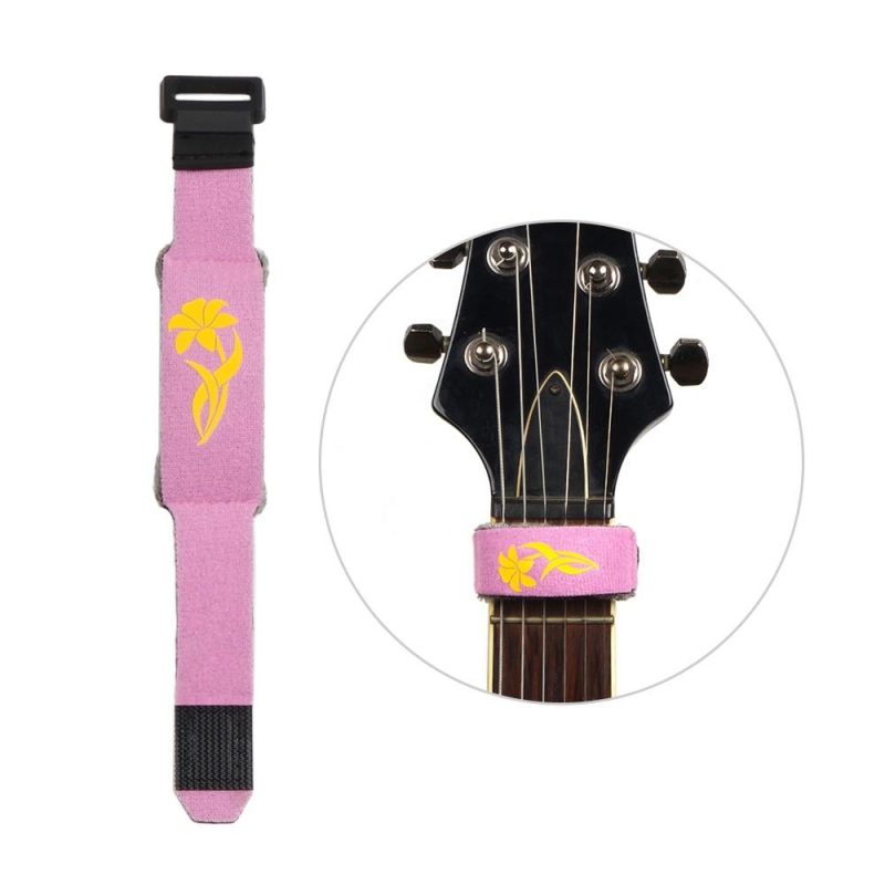 Strings and Accessories |   Guitar Strings Muter Guitar String Mute  Fretboard Muting Wrap 18cm with Beautiful Flower Pattern for Standard 6-String Acoustic   Electric Guitars Pink Musical Instruments Pink