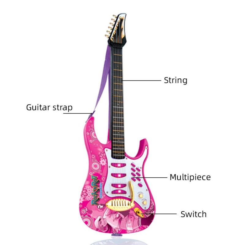 Strings and Accessories |   Karaoke Microphone Guitar with Microphone Amplifier Musical Set Multifunctional Musical Instruments Kits Pink Musical Instruments Pink