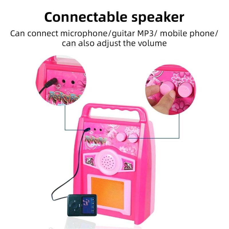 Strings and Accessories |   Karaoke Microphone Guitar with Microphone Amplifier Musical Set Multifunctional Musical Instruments Kits Pink Musical Instruments Pink