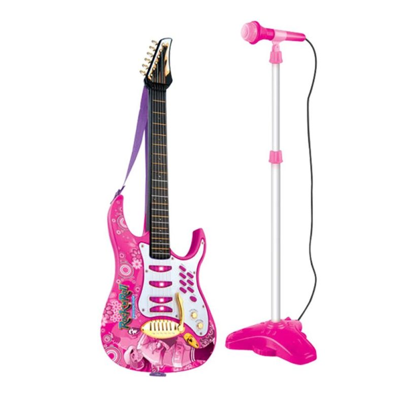 Strings and Accessories |   Karaoke Microphone Guitar with Microphone Amplifier Musical Set Multifunctional Musical Instruments Kits Pink Musical Instruments Pink