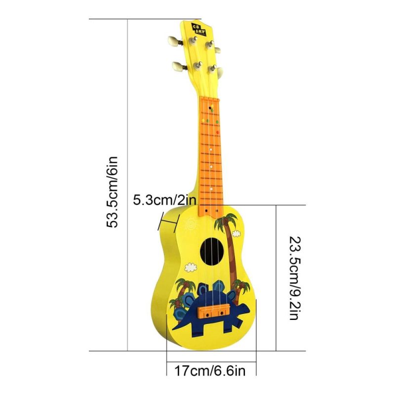 Strings and Accessories |   MU2110 21-Inch Kids Ukulele with 12-Fret Fingerboard and Durable White Nylon Strings Full Wooden Barrel Body Includes1 Pick Yellow Musical Instruments Strings & Accessories