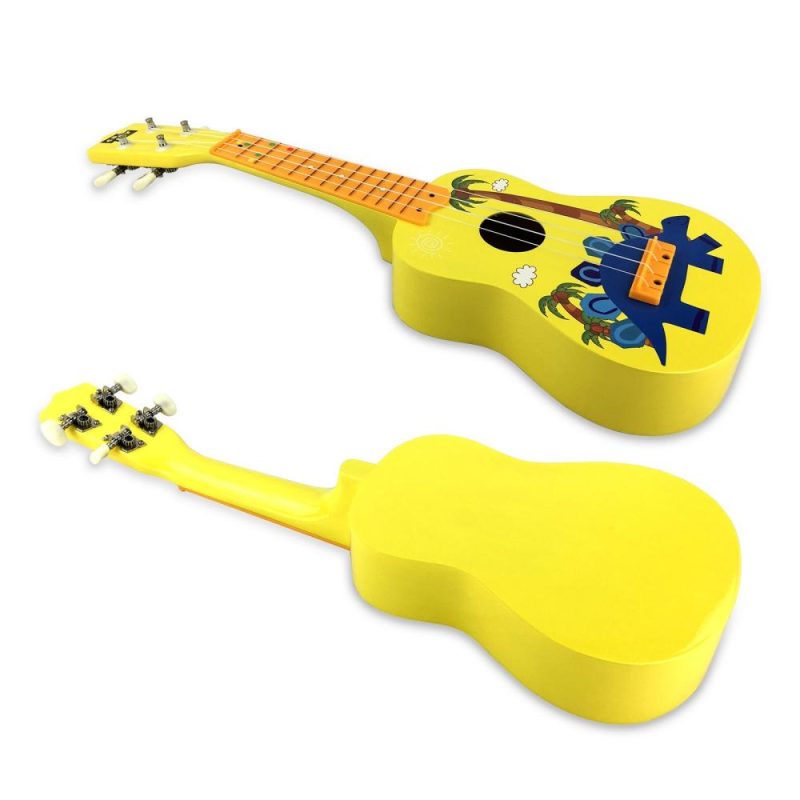 Strings and Accessories |   MU2110 21-Inch Kids Ukulele with 12-Fret Fingerboard and Durable White Nylon Strings Full Wooden Barrel Body Includes1 Pick Yellow Musical Instruments Strings & Accessories