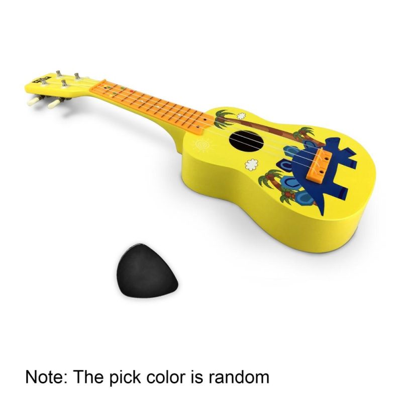 Strings and Accessories |   MU2110 21-Inch Kids Ukulele with 12-Fret Fingerboard and Durable White Nylon Strings Full Wooden Barrel Body Includes1 Pick Yellow Musical Instruments Strings & Accessories