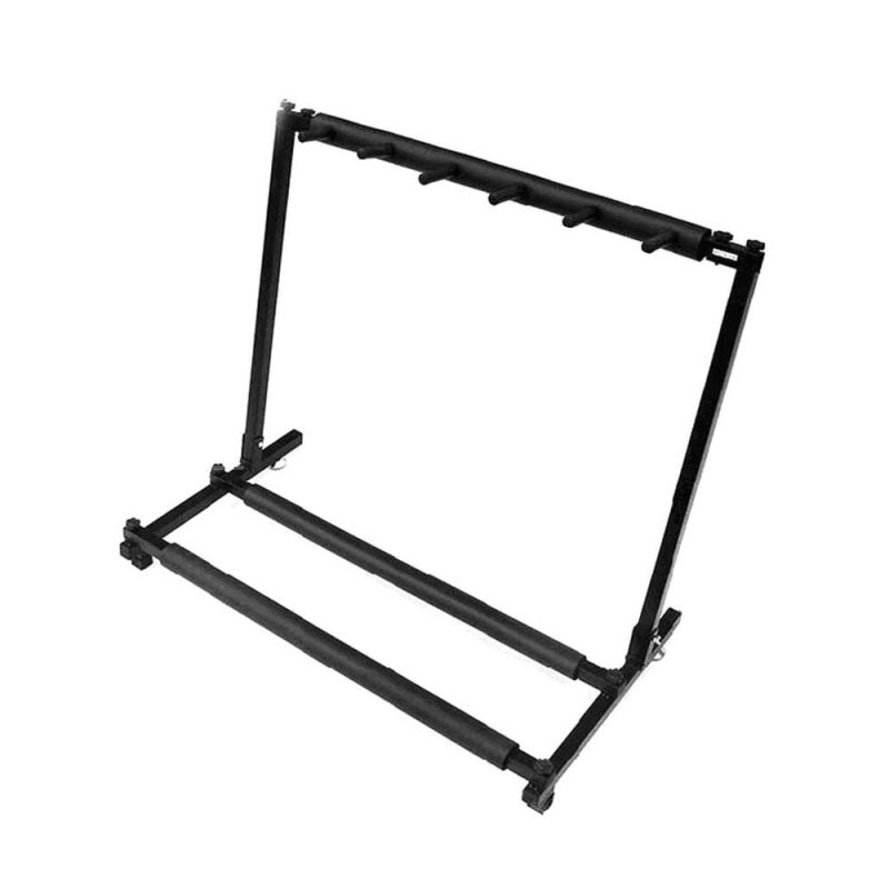 Strings and Accessories |   Multi Guitar Stand 5 Holder Foldable Universal Display Rack Portable Black for Classical Acoustic, Electric, Bass Guitar Black Musical Instruments Black