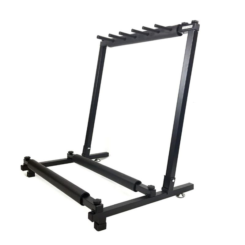 Strings and Accessories |   Multi Guitar Stand 5 Holder Foldable Universal Display Rack Portable Black for Classical Acoustic, Electric, Bass Guitar Black Musical Instruments Black