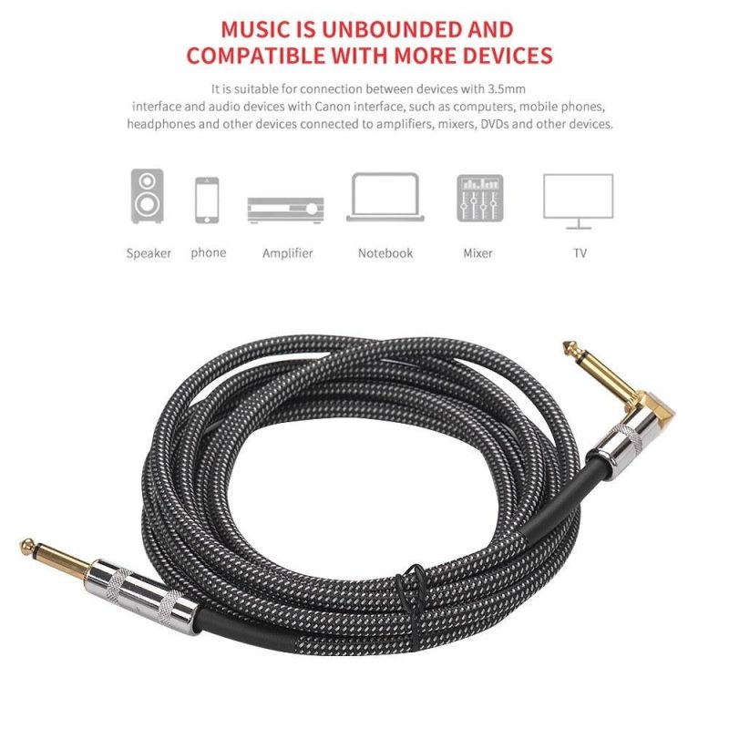 Strings and Accessories |   Musical Instrument Audio Guitar Cable Cord Gray Musical Instruments Gray