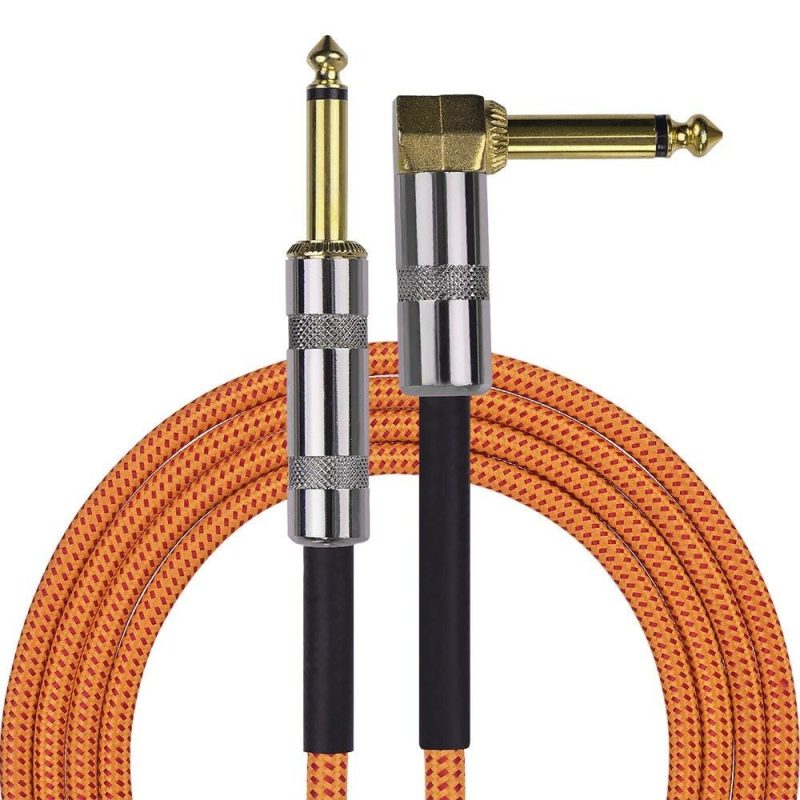 Strings and Accessories |   Musical Instrument Audio Guitar Cable Cord Orange Musical Instruments Orange