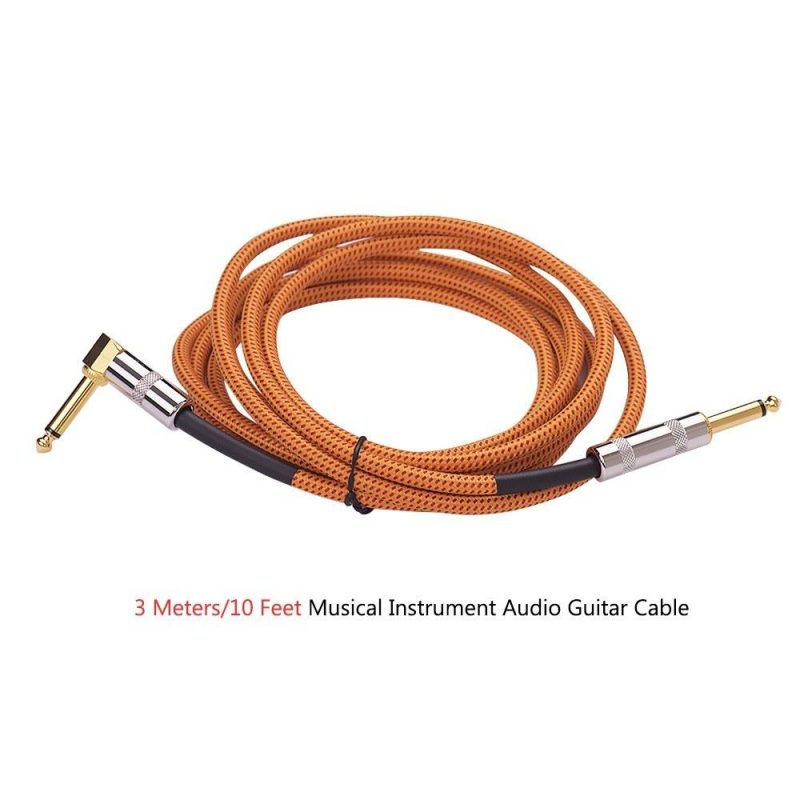 Strings and Accessories |   Musical Instrument Audio Guitar Cable Cord Orange Musical Instruments Orange