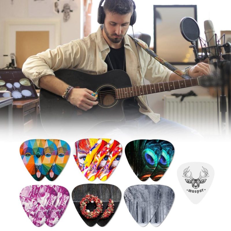 Strings and Accessories |   MX0299D 13pcs Celluloid Guitar Picks Musical Instruments Strings & Accessories