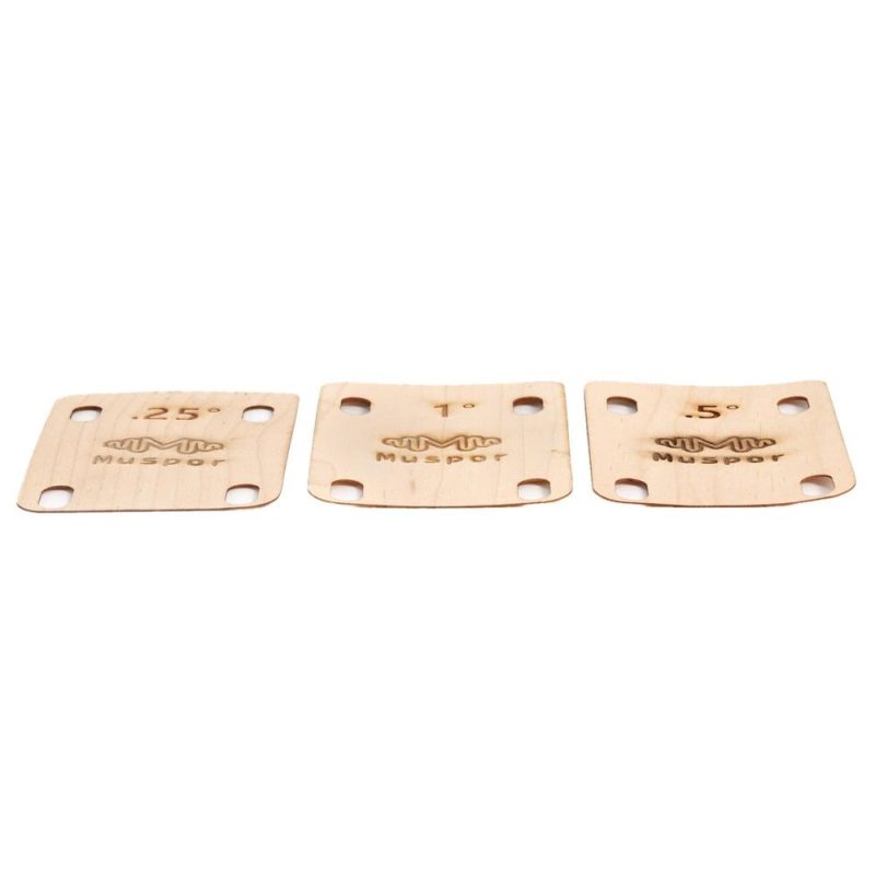 Strings and Accessories |   MX0360D 3pcs Guitar Neck Shims 0.25 0.5 1 Degree Wooden Shims Set for Bolt-on Neck Bolts Wood Musical Instruments Strings & Accessories