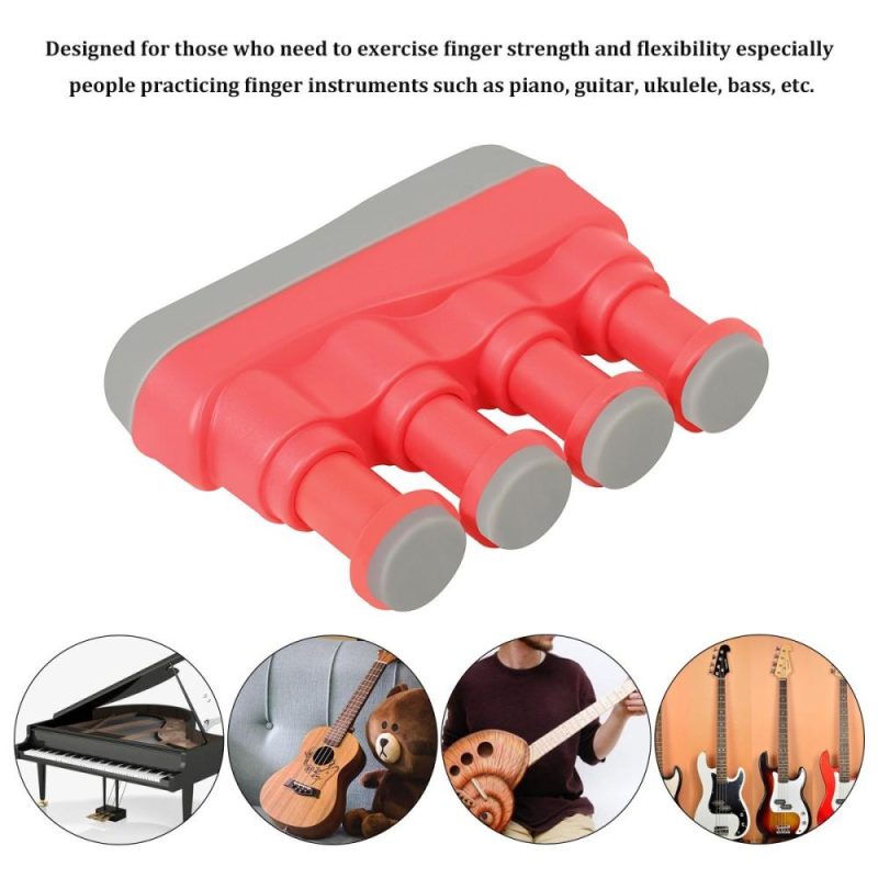 Strings and Accessories |   Portable Guitar Bass Piano Finger Exerciser Hand Grip Finger Trainer Finger Strengthener Hand Trainer Finger Training Device Hand Training Tool Red Red Musical Instruments Red