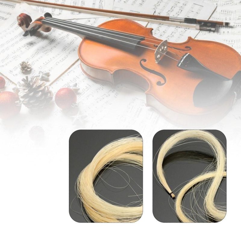 Strings and Accessories |   Professional Violin Bow Hair Musical Instruments Strings & Accessories