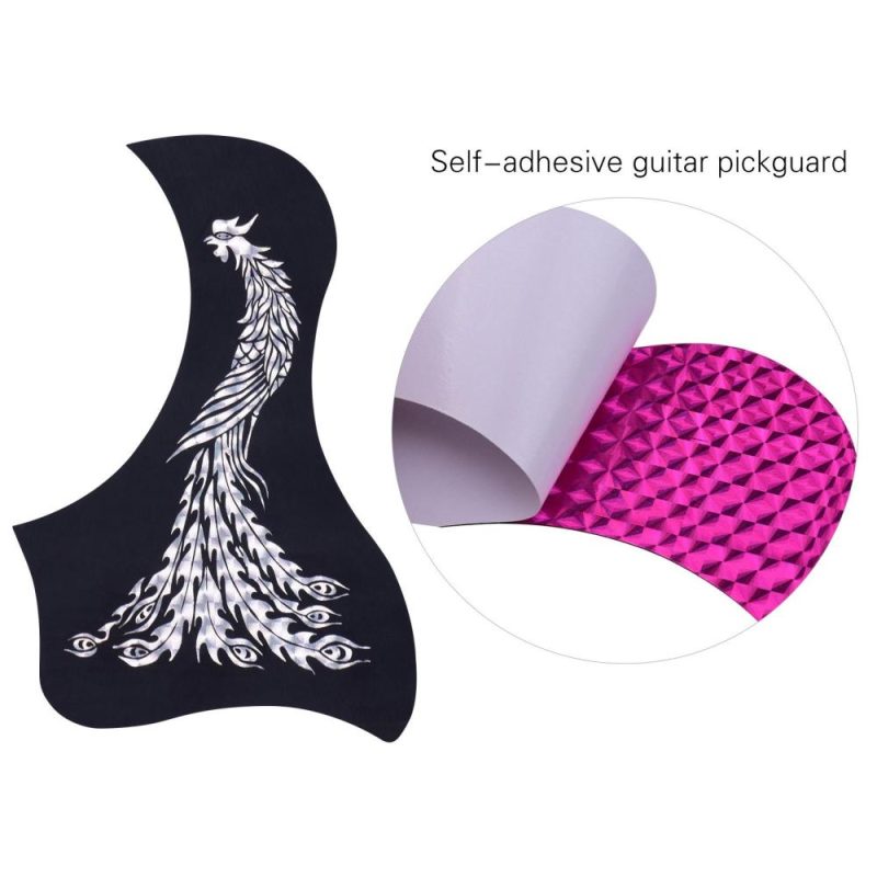 Strings and Accessories |   Self-adhesive Guitar Pickguard Anti-scratch Guitar Pickguard for 40/41 Inch Acoustic Guitar 2Pcs Silver Musical Instruments Silver