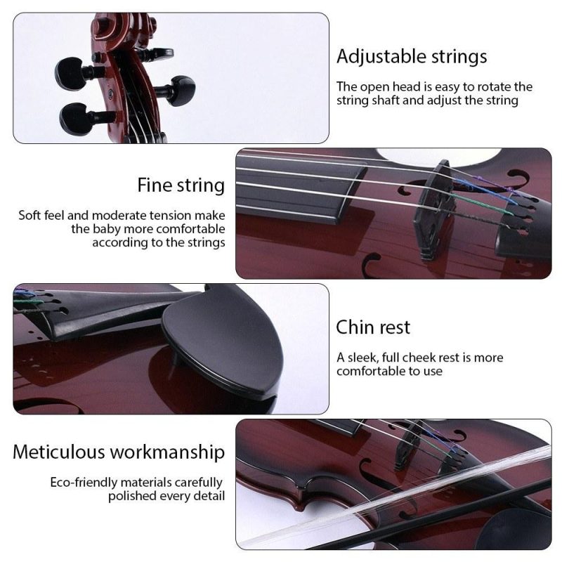 Strings and Accessories |   Simulated Violin Music Practice Violin for Beginners Violin Kit Light Brown Musical Instruments Light Brown