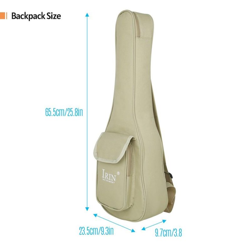 Strings and Accessories |   Ukulele Shoulders Bag Thickened Cotton Bag Waterproof Bag Padded Backpack for 24 Inch Ukulele Small Guitar Beige Musical Instruments Beige