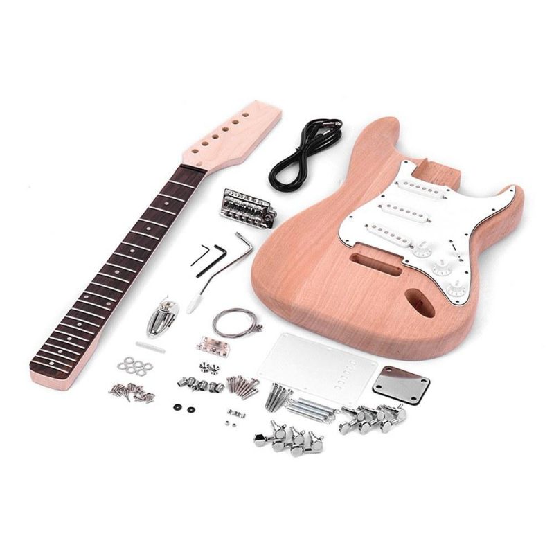 Strings and Accessories |   Unfinished DIY Electric Guitar Kit Guitar Barrel Blank Wooden Guitar Body Natural Wood Musical Instruments Natural Wood